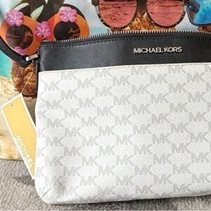 Michael Kors Black and White MK Pattern Crossbody